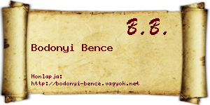 Bodonyi Bence névjegykártya